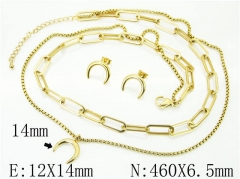 HY Wholesale Jewelry 316L Stainless Steel Earrings Necklace Jewelry Set-HY59S2252HLU