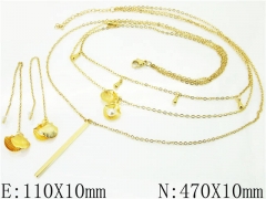 HY Wholesale Jewelry 316L Stainless Steel Earrings Necklace Jewelry Set-HY59S0192HJE