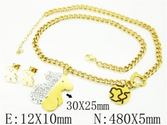 HY Wholesale Jewelry 316L Stainless Steel Earrings Necklace Jewelry Set-HY02S2865HOX