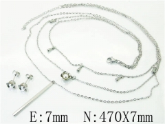 HY Wholesale Jewelry 316L Stainless Steel Earrings Necklace Jewelry Set-HY59S0160HHV