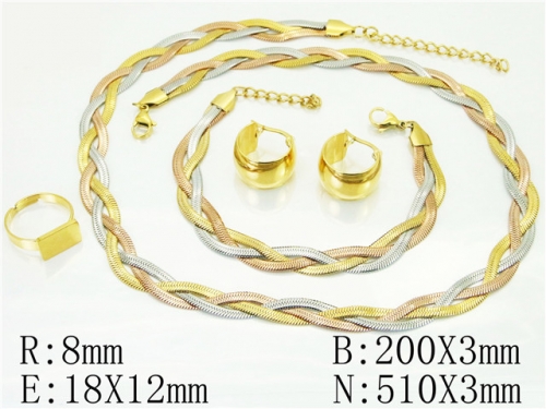 HY Wholesale Jewelry 316L Stainless Steel Earrings Necklace Jewelry Set-HY50S0144JAA