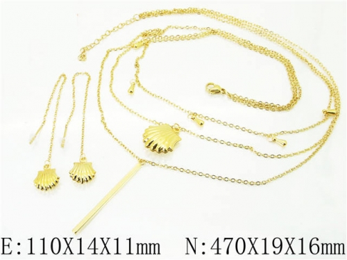 HY Wholesale Jewelry 316L Stainless Steel Earrings Necklace Jewelry Set-HY59S0182HJQ