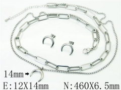 HY Wholesale Jewelry 316L Stainless Steel Earrings Necklace Jewelry Set-HY59S2225HJD