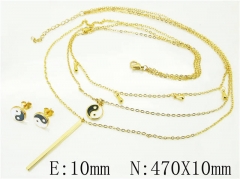 HY Wholesale Jewelry 316L Stainless Steel Earrings Necklace Jewelry Set-HY59S0195HJY