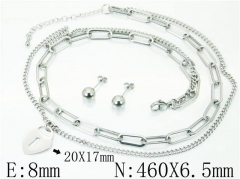 HY Wholesale Jewelry 316L Stainless Steel Earrings Necklace Jewelry Set-HY59S2208HJA