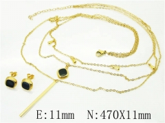 HY Wholesale Jewelry 316L Stainless Steel Earrings Necklace Jewelry Set-HY59S0193HJT
