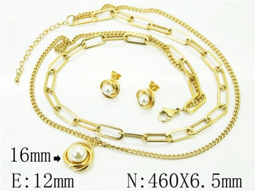 HY Wholesale Jewelry 316L Stainless Steel Earrings Necklace Jewelry Set-HY59S2249HLQ