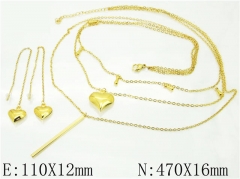 HY Wholesale Jewelry 316L Stainless Steel Earrings Necklace Jewelry Set-HY59S0187HJX