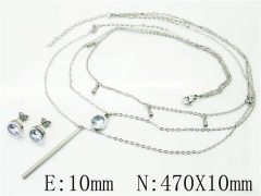 HY Wholesale Jewelry 316L Stainless Steel Earrings Necklace Jewelry Set-HY59S0156HHA