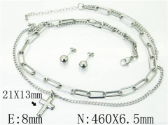 HY Wholesale Jewelry 316L Stainless Steel Earrings Necklace Jewelry Set-HY59S2211HJC