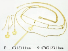 HY Wholesale Jewelry 316L Stainless Steel Earrings Necklace Jewelry Set-HY59S0185HJS