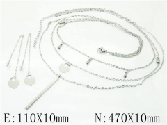 HY Wholesale Jewelry 316L Stainless Steel Earrings Necklace Jewelry Set-HY59S0175HHV