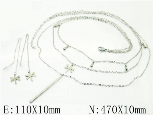 HY Wholesale Jewelry 316L Stainless Steel Earrings Necklace Jewelry Set-HY59S0176HHC