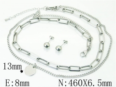 HY Wholesale Jewelry 316L Stainless Steel Earrings Necklace Jewelry Set-HY59S2219HJB
