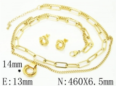 HY Wholesale Jewelry 316L Stainless Steel Earrings Necklace Jewelry Set-HY59S2258HLD