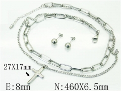 HY Wholesale Jewelry 316L Stainless Steel Earrings Necklace Jewelry Set-HY59S2212HJX