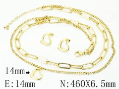 HY Wholesale Jewelry 316L Stainless Steel Earrings Necklace Jewelry Set-HY59S2259HLS