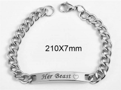 HY Wholesale Bracelets 316L Stainless Steel Jewelry Bracelets-HY0103B098