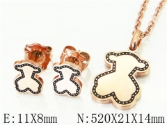 HY Wholesale Jewelry 316L Stainless Steel Earrings Necklace Jewelry Set-HY90S0502ILF