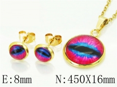 HY Wholesale Jewelry 316L Stainless Steel Earrings Necklace Jewelry Set-HY89S0502JLA