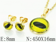 HY Wholesale Jewelry 316L Stainless Steel Earrings Necklace Jewelry Set-HY89S0501JLW