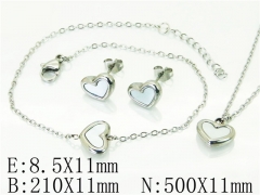 HY Wholesale Jewelry 316L Stainless Steel Earrings Necklace Jewelry Set-HY59S2264HSS