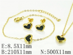 HY Wholesale Jewelry 316L Stainless Steel Earrings Necklace Jewelry Set-HY59S2267PW