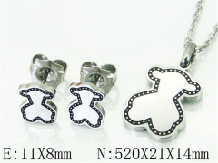 HY Wholesale Jewelry 316L Stainless Steel Earrings Necklace Jewelry Set-HY90S0500IHE