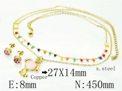 HY Wholesale Jewelry Sets 316L Stainless Steel Earrings Necklace Jewelry Set-HY26S0091PL