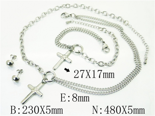 HY Wholesale Jewelry Sets 316L Stainless Steel Earrings Necklace Jewelry Set-HY59S2297HMF