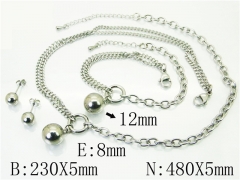 HY Wholesale Jewelry Sets 316L Stainless Steel Earrings Necklace Jewelry Set-HY59S2303HMW