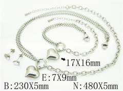 HY Wholesale Jewelry Sets 316L Stainless Steel Earrings Necklace Jewelry Set-HY59S2291HME