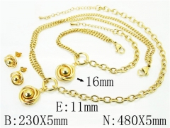 HY Wholesale Jewelry Sets 316L Stainless Steel Earrings Necklace Jewelry Set-HY59S2274HOE