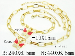 HY Wholesale Stainless Steel 316L Necklaces Bracelets Sets-HY62S0325HLQ