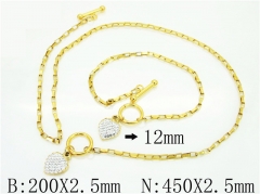 HY Wholesale Stainless Steel 316L Necklaces Bracelets Sets-HY62S0330HJE