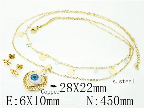 HY Wholesale Jewelry Sets 316L Stainless Steel Earrings Necklace Jewelry Set-HY26S0098HSS