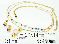HY Wholesale Jewelry Sets 316L Stainless Steel Earrings Necklace Jewelry Set-HY26S0092PLQ