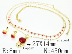 HY Wholesale Jewelry Sets 316L Stainless Steel Earrings Necklace Jewelry Set-HY26S0088PLA