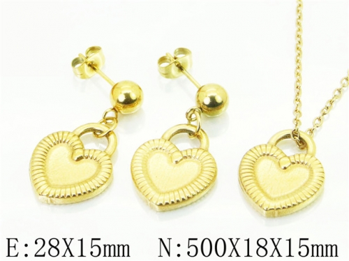 HY Wholesale Jewelry Sets 316L Stainless Steel Earrings Necklace Jewelry Set-HY91S1194OLQ