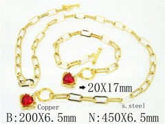 HY Wholesale Stainless Steel 316L Necklaces Bracelets Sets-HY62S0328HLS