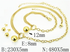 HY Wholesale Jewelry Sets 316L Stainless Steel Earrings Necklace Jewelry Set-HY59S2279HOQ