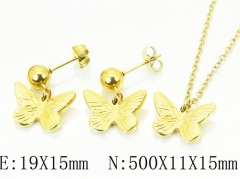 HY Wholesale Jewelry Sets 316L Stainless Steel Earrings Necklace Jewelry Set-HY91S1197OLG