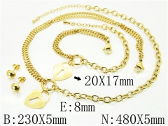 HY Wholesale Jewelry Sets 316L Stainless Steel Earrings Necklace Jewelry Set-HY59S2284HOE