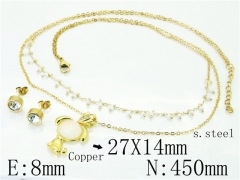 HY Wholesale Jewelry Sets 316L Stainless Steel Earrings Necklace Jewelry Set-HY26S0089PLV