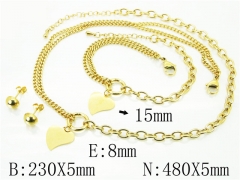 HY Wholesale Jewelry Sets 316L Stainless Steel Earrings Necklace Jewelry Set-HY59S2277HOS