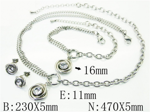 HY Wholesale Jewelry Sets 316L Stainless Steel Earrings Necklace Jewelry Set-HY59S2306HMF