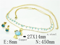 HY Wholesale Jewelry Sets 316L Stainless Steel Earrings Necklace Jewelry Set-HY26S0085PL