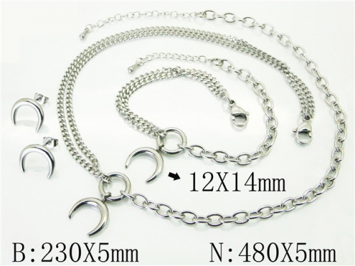 HY Wholesale Jewelry Sets 316L Stainless Steel Earrings Necklace Jewelry Set-HY59S2290HME