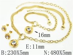 HY Wholesale Jewelry Sets 316L Stainless Steel Earrings Necklace Jewelry Set-HY59S2275HOW