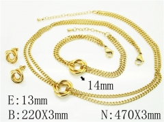 HY Wholesale Jewelry Sets 316L Stainless Steel Earrings Necklace Jewelry Set-HY59S2287HOR